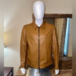 Theory Brown Lamb Leather Jacket